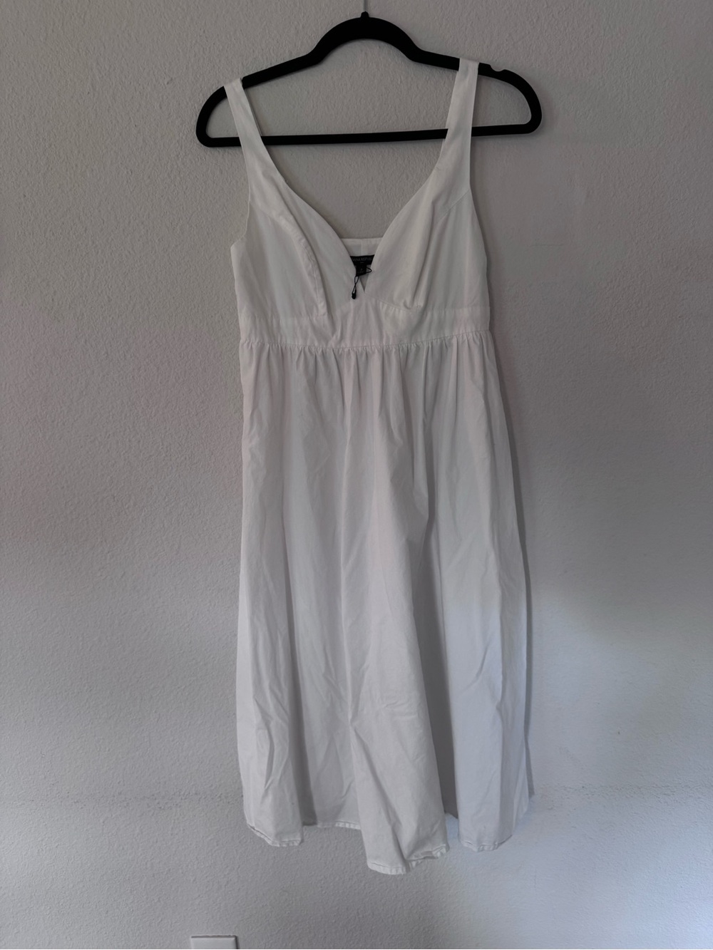 Banana Republic White Cotton V-Neck Dress
